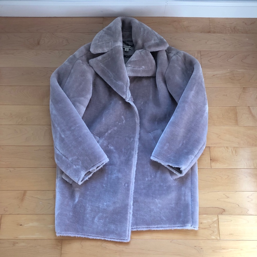 Whistles Lavender Faux Fur Jacket